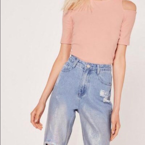 H&M Ribbed Cold-Shoulder Top - Picture 4 of 6